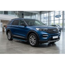 Бокові пороги Maya Blue (2 шт., Алюміній) для Ford Explorer 2019- рр