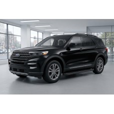 Бокові пороги Allmond Black (2 шт., Алюміній) для Ford Explorer 2019- рр