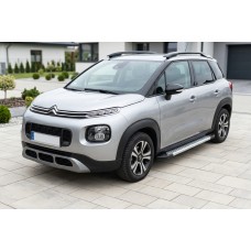 Бокові пороги Vision New Grey (2 шт., Алюміній) для Citroen C-3 Aircross 2017-2024 рр