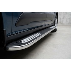 Бокові пороги Tayga V2 (2 шт., Алюміній) Максі база для Volkswagen Caddy 2020- рр