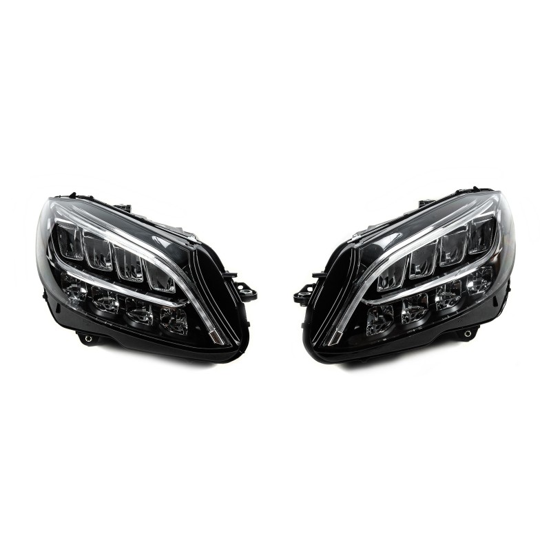 Передняя оптика (2 шт, рестайлинг) для Mercedes C-сlass W205 2014-2021 гг