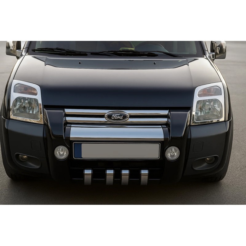 Накладки на фари (2 шт, нерж.) для Ford Connect 2006-2009 рр