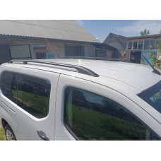 Рейлинги OmsaLine Solid (2 шт, черные) Длинная база для Toyota Proace City