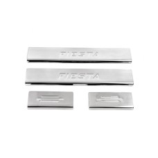 Накладки на пороги Carmos V2 (4 шт, нерж.) для Ford Fiesta 2002-2008 рр