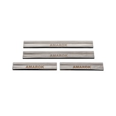 Накладки на пороги Carmos V3 (4 шт, нерж) для Volkswagen Amarok 2010-2022 гг