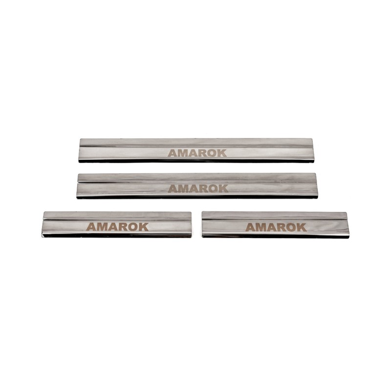 Накладки на пороги Carmos V3 (4 шт, нерж) для Volkswagen Amarok 2010-2022 гг