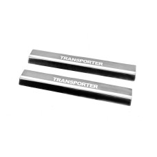 Накладки на пороги Carmos V2 (2 шт, нерж) для Volkswagen T5 Transporter 2003-2010 рр