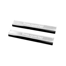 Накладки на пороги Carmos V3 (2 шт, нерж) для Volkswagen T5 Transporter 2003-2010 рр