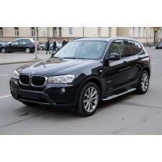 Бокові пороги Tayga V2 (2 шт., Алюміній) для BMW X3 F25 2011-2018 рр