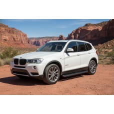 Бокові пороги Tayga Black (2 шт., Алюміній) для BMW X3 F25 2011-2018 рр