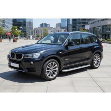 Бокові пороги Tayga Grey (2 шт., Алюміній) для BMW X3 F25 2011-2018 рр