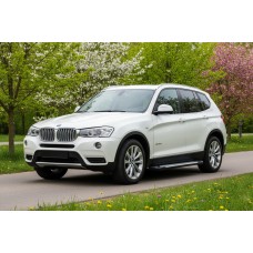 Бокові пороги Allmond Grey (2 шт., Алюміній) для BMW X3 F25 2011-2018 рр