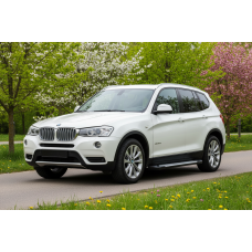 Бокові пороги Allmond Grey (2 шт., Алюміній) для BMW X3 F-25 2011-2018 рр