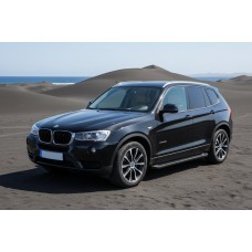 Бокові пороги Allmond Black (2 шт., Алюміній) для BMW X3 F25 2011-2018 рр