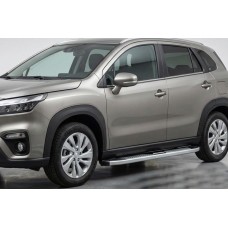 Боковые Подножки Mevsim Grey (2 шт., Алюминий) для Suzuki SX4 S-Cross 2021- гг