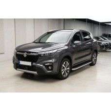 Боковые Подножки Tayga Grey (2 шт., Алюминий) для Suzuki SX4 S-Cross 2021- гг