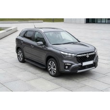 Боковые Подножки Tayga Black (2 шт., Алюминий) для Suzuki SX4 S-Cross 2021- гг