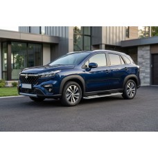 Бокові пороги Tayga V2 (2 шт., Алюміній) для Suzuki SX4 S-Cross 2021- рр