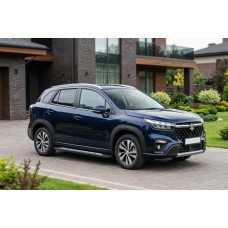 Бокові пороги Vision New Black (2 шт., Алюміній) для Suzuki SX4 S-Cross 2021- рр