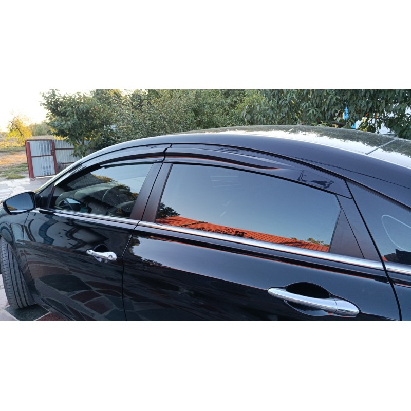 Ветровики на окна (4 шт., Sunplex Sport) для Hyundai Sonata YF 2010-2014 гг Ветровики на окна (4 шт., Sunplex Sport) для Hyundai Sonata YF 2010-2014 гг