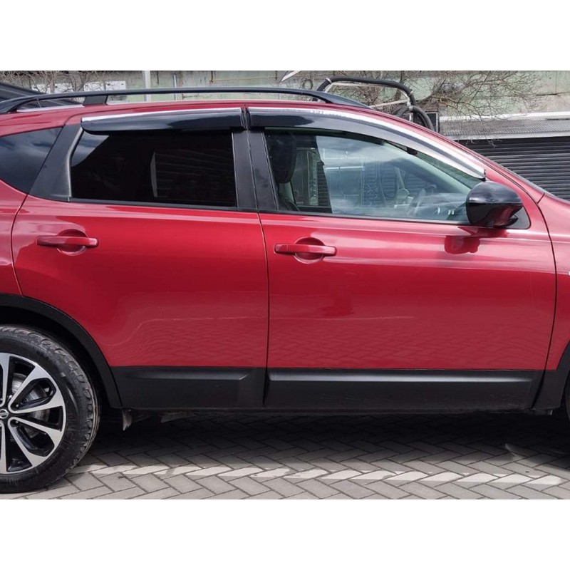 Вітровики з хромом (4 шт., Sunplex Chrome) для Nissan Qashqai 2007-2010 рр