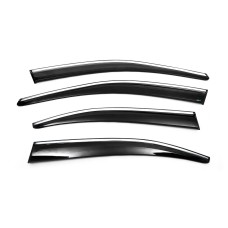 Ветровики с хромом Liftback (4 шт, Sunplex Chrome) для Skoda Octavia III A7 2013-2019 гг