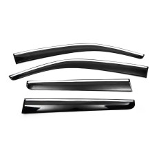 Ветровики с хромом (4 шт, Sunplex Chrome) для Volkswagen Amarok 2010-2022 гг