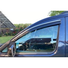 Ветровики с хромом (4 шт, Sunplex Chrome) для Volkswagen Caddy 2020- гг