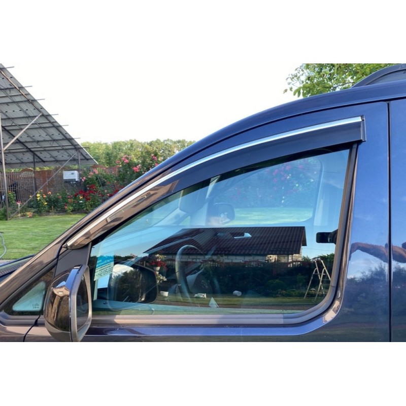 Ветровики с хромом (4 шт, Sunplex Chrome) для Volkswagen Caddy 2020- гг