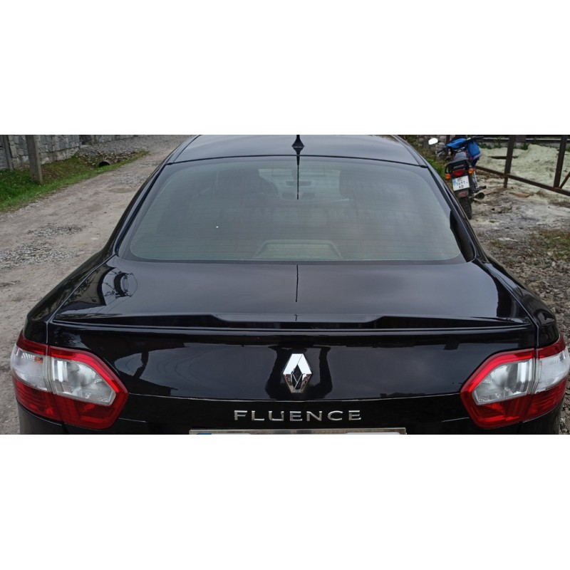 Спойлер LIP (Sunplex, чорний) (125,4см *7,2см) для Renault Fluence 2009-2016 рр