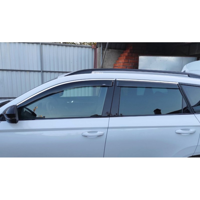Вітровики з хромом (4 шт, HIC) для Skoda Karoq