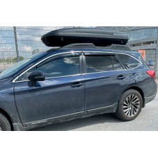 Ветровики с хромированным молдингом (4 шт, HIC) для Subaru Outback 2014-2019 гг