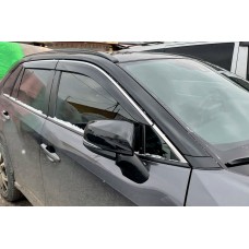 Вітровики з хромованим молдингом (4 шт, HIC) для Toyota Rav 4 2019-2025 рр