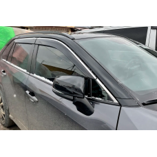 Ветровики с хромированным молдингом (4 шт, HIC) для Toyota Rav 4 2019- гг