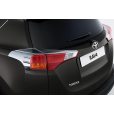 Накладки на задние фонари Libao V1 2013-2016 (2 шт, пласт) для Toyota Rav 4