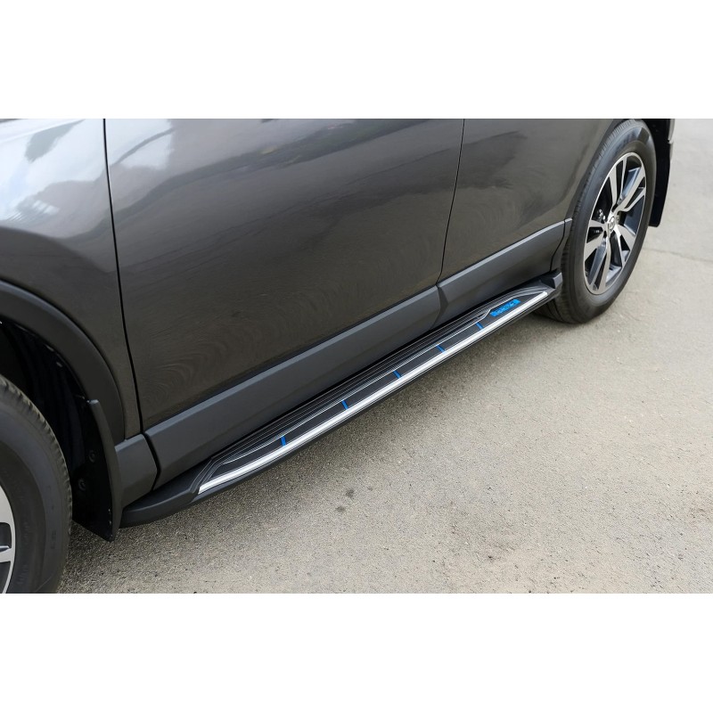 Боковые пороги OEM V4 (2016-2018, 2 шт, алюминий) для Toyota Rav 4
