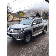 Рейлинги с перемычками (2 шт, Хром) для Toyota Hilux 2015- гг