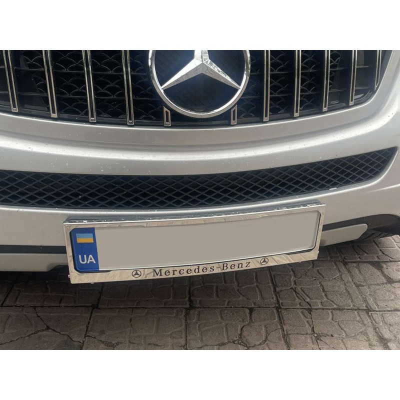 Рамка під номер хром Mercedes (1 шт, нержавіюча сталь) для Mercedes Рамка під номер хром Mercedes (1 шт, нержавіюча сталь) для Mercedes