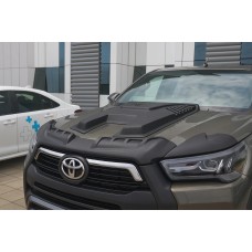 Накладка на капот (2021-2025, ABS) для Toyota Hilux 2015- рр