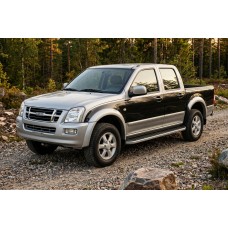 Бокові пороги Tayga Grey (2007-2012, 2 шт., Алюміній) для Isuzu D-Max рр