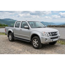 Бокові пороги Allmond Black (2007-2012, 2 шт., Алюміній) для Isuzu D-Max рр