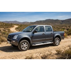 Бокові пороги Mevsim Grey (2007-2012, 2 шт., Алюміній) для Isuzu D-Max рр