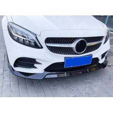 Передняя лип юбка V2 1234 Upgrade (черная, 2018-2021) для Mercedes C-сlass W205