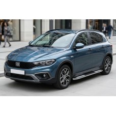 Бокові пороги Tayga V2 (2 шт., Алюміній) для Fiat Tipo Cross 2021- рр