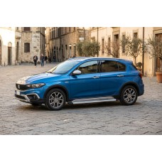 Бокові пороги Maya V2 (2 шт., Алюміній) для Fiat Tipo Cross 2021- рр