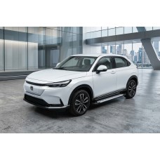 Боковые пороги Allmond Grey (2 шт., алюминий) для Honda HR-V 2021- гг