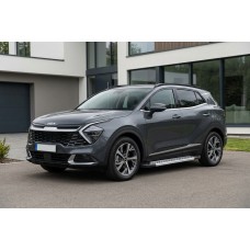 Бокові пороги Vision New Grey (2 шт., Алюміній) для Kia Sportage 2021- рр