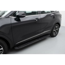 Бокові пороги Tayga Black (2 шт., Алюміній) для Kia Sportage 2021- рр
