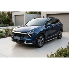 Бокові пороги Tayga Grey (2 шт., Алюміній) для Kia Sportage 2021- рр