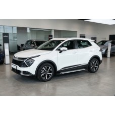 Бокові пороги Allmond Grey (2 шт., Алюміній) для Kia Sportage 2021- рр